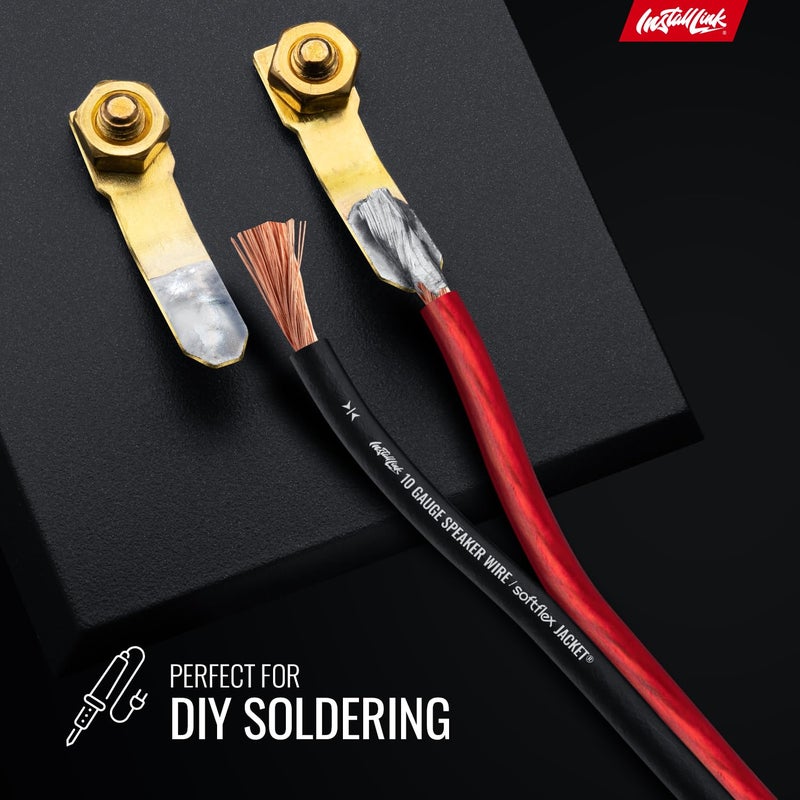 Install Link 10 AWG Gauge Speaker Wire Cable (50 Feet) Stereo, Car or Home Theater, CCA - Image 5